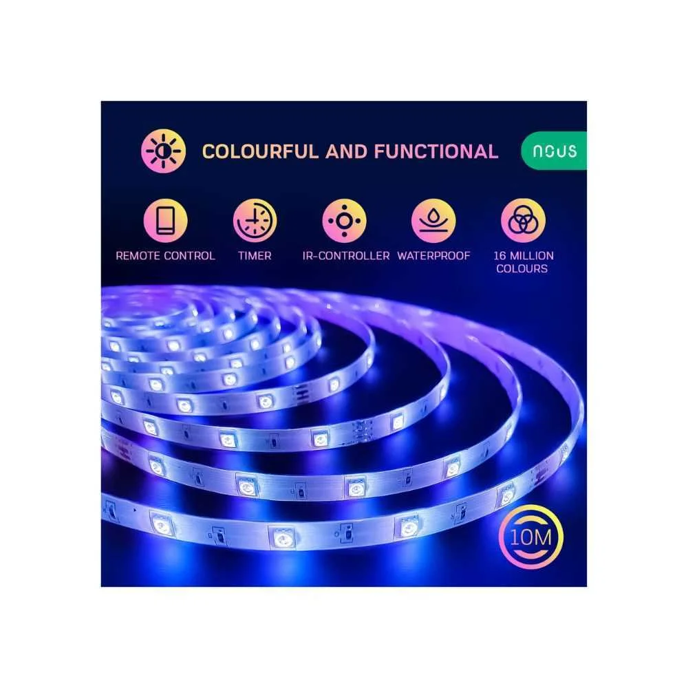 Fita LED RGB Nous F2 Smart Tuya Wi-Fi, 10 metros