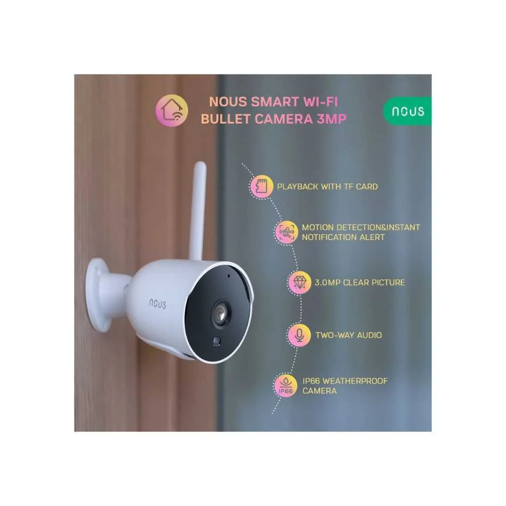 C?mara de tubo Ip Nous W7p Smart Tuya Wi-Fi (3mp)