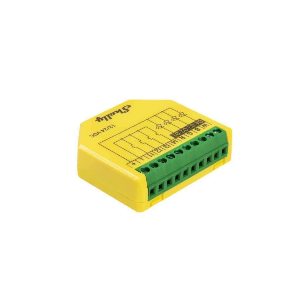 Shelly Plus Rgbw Pm - Controlador Wi-Fi Inteligente para Tiras de LED de Cor Única, RGB Ou Rgbw