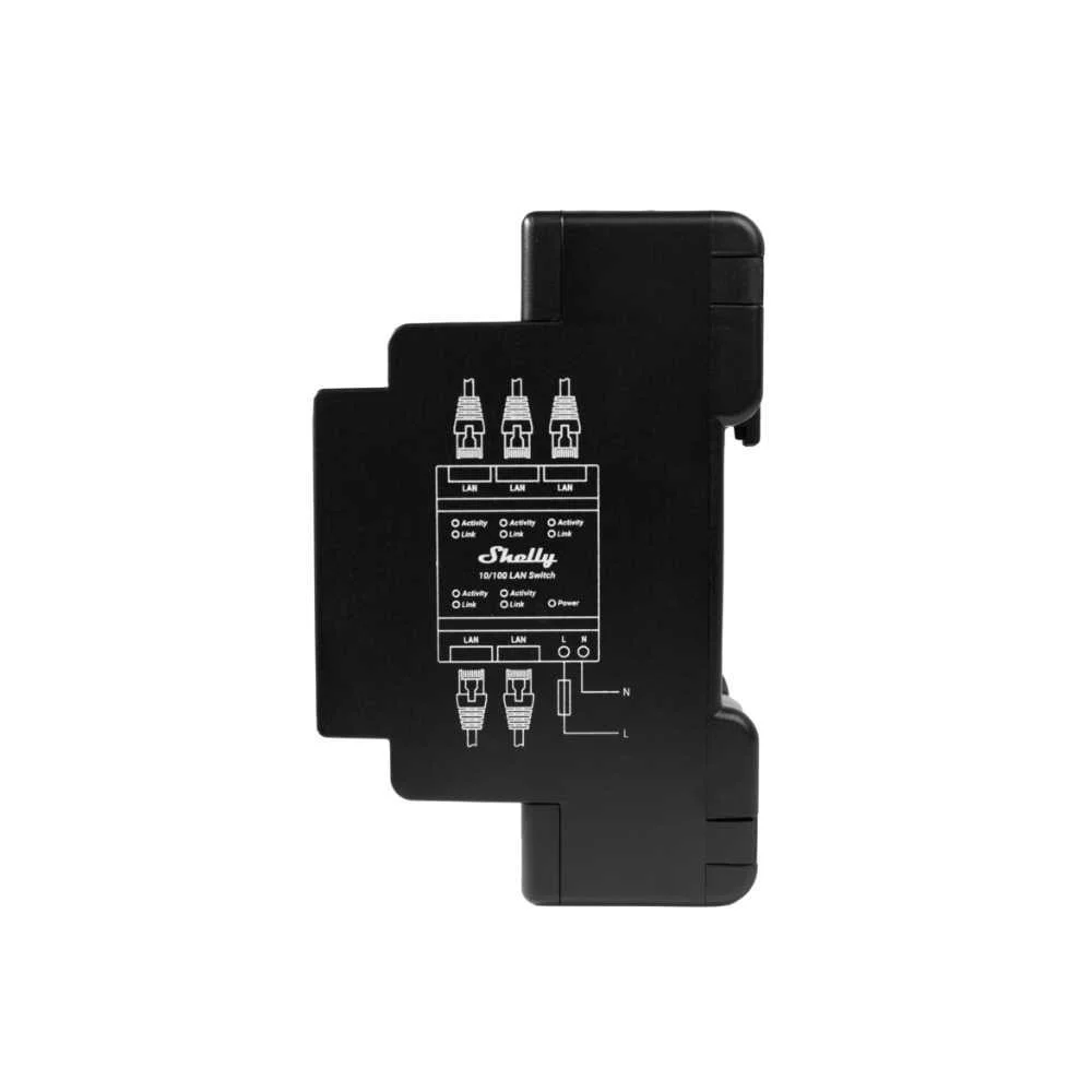 Shelly Lan Switch, a Din-Mountable Ethernet Switch