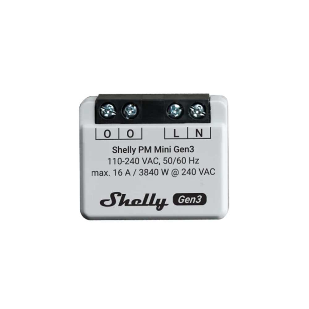 Shelly Pm Mini Gen3, Wi-Fi + Bluetooth Smart Power Meter, 1 Channel (16a)