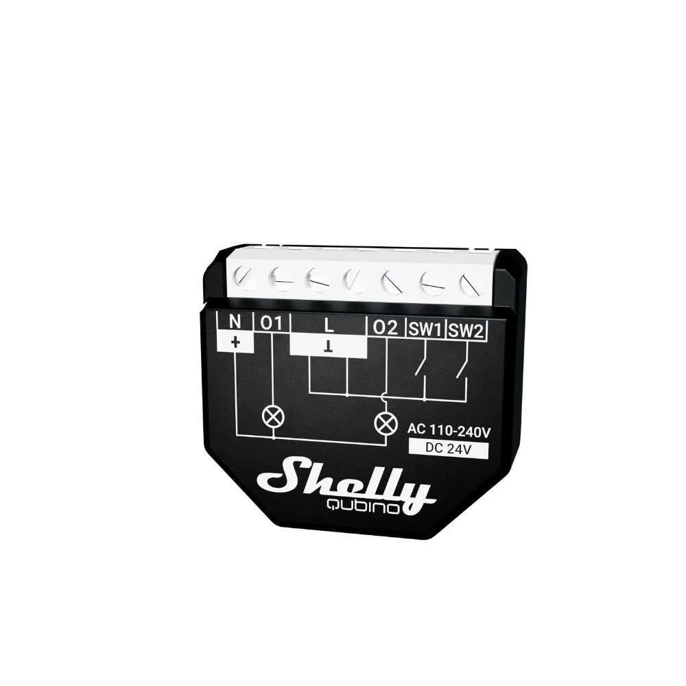 Shelly Qubino Wave 2pm Smart Relay With 2-Gang, Power Meter, With Z-Wave Protocol