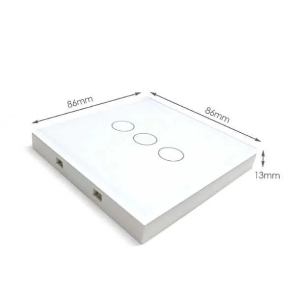 Smartwise T1r2b (R2) Interruptor Tátil de Parede Rf Sem Fios de 2 Gangues (Preto)