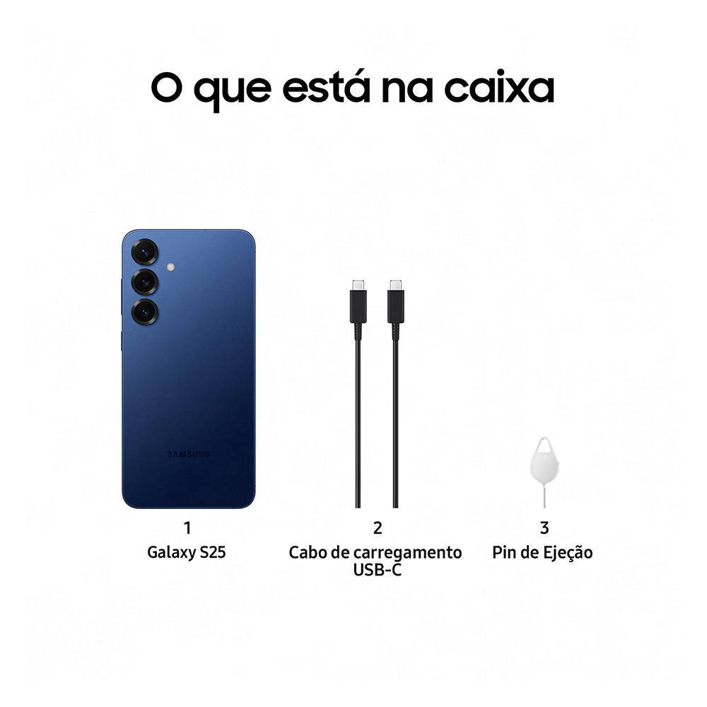 Smartphone Samsung Galaxy S25 5g 12/256gb Azul Marinho
