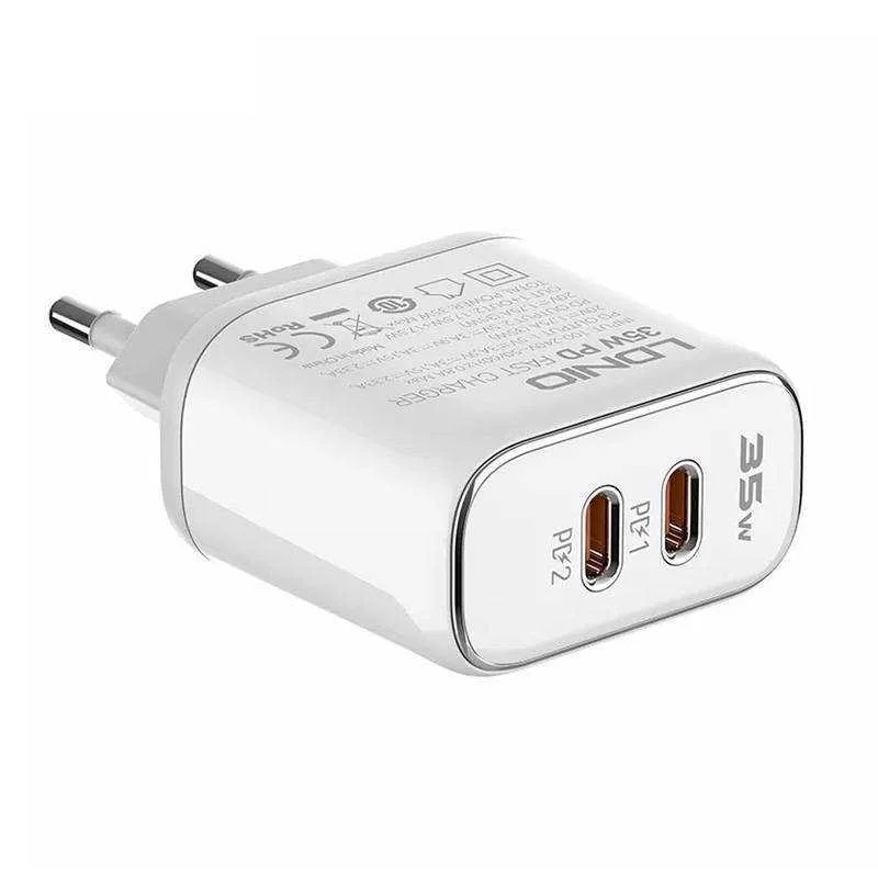 Carregador de Parede Ldnio A2528m 2usb-C para Apple Usb-