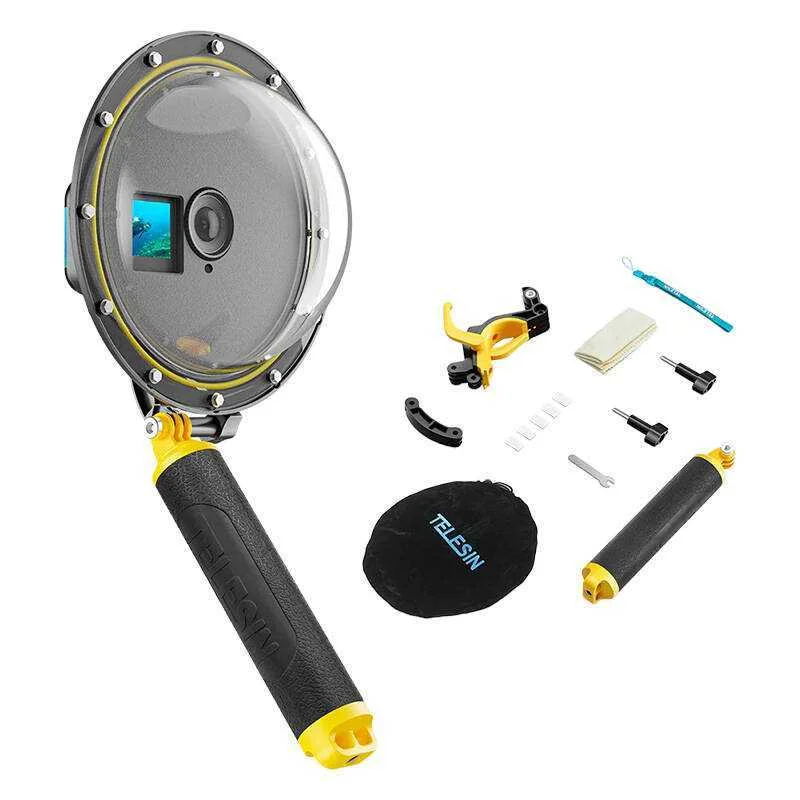 Waterpoof Dome Port Telesin Para Dji Action 4 / 3
