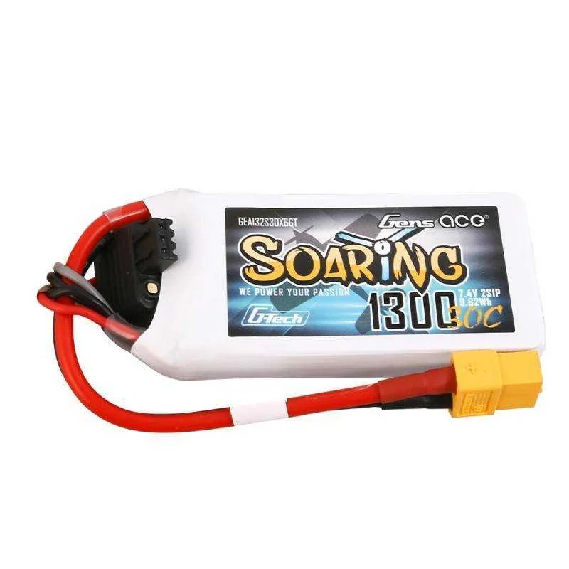 Battery Gens Ace G-Tech Soaring 1300mah 7.4v 30c 2s1p Xt60