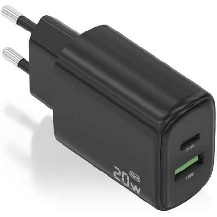 Cargador Gan de Pared Aisens A110-0910/ 1xusb Tipo-C/ 1xusb/ 20w/ Negro