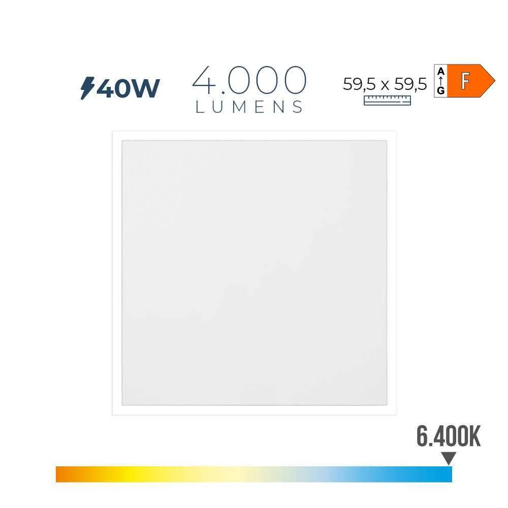 Painel led 40 w, 4300 lm, ra80, 6400 k, luz fria,.