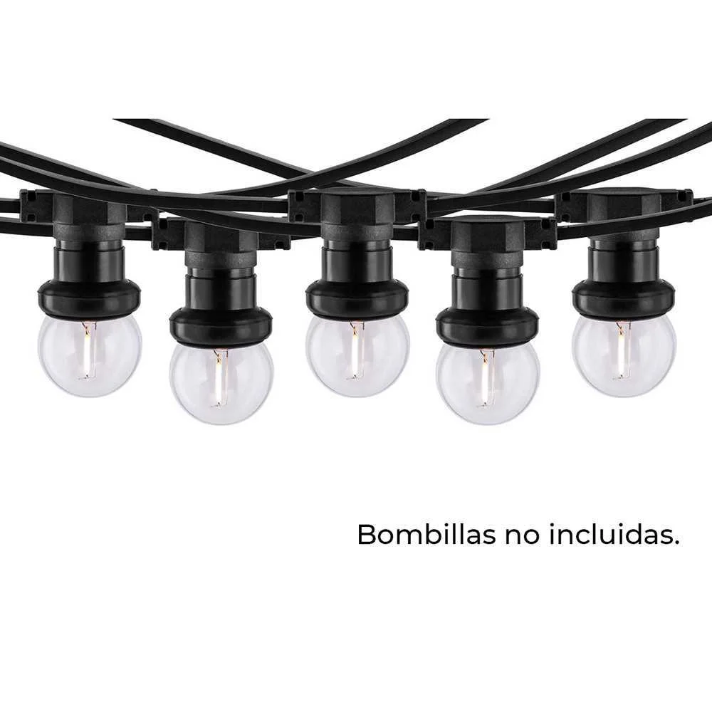 Grinalda com 10 Casquilhos 2000w 50-60 Hz 220-240v E27 Ip44 10m