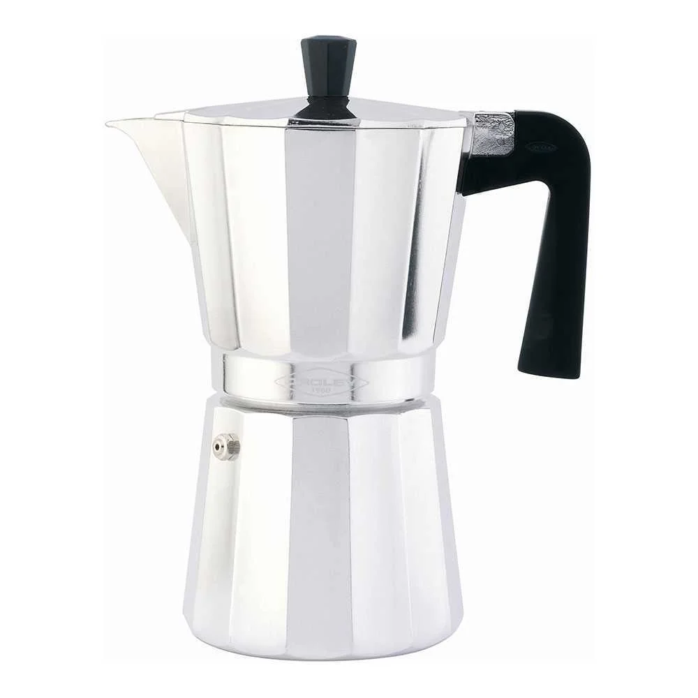 Aluminum Coffee Pot Not Suitable For Induction, 1 Cup. It Has 14 Sides, Both On The Top And On The B