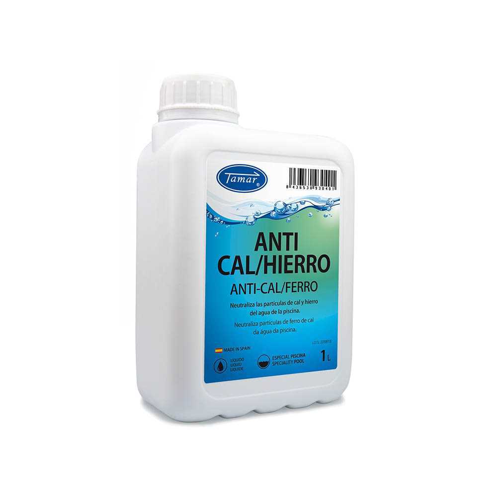 Anti-Cal/Ferro 1l Per a Piscines, Neutralitza Les Partícules de Calç I Ferro de L'aigua Evitant El D