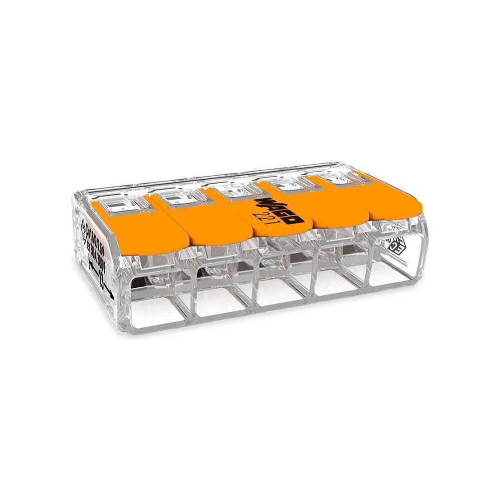 Quick Connector With Lever, For 5 Rigid, Semi-Rigid Or Flexible Copper Conductors, Diameter Between 