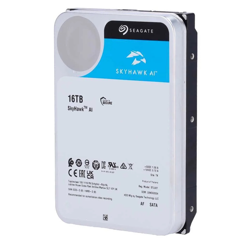 Disco Rígido Seagate Skyhawk Ai - Capacidade 16 T.