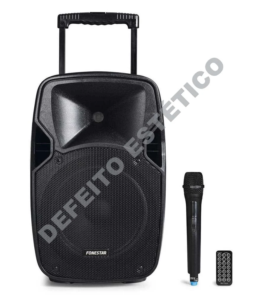 Coluna E Microfone Uhf Portátil 10" Fonestar Danif