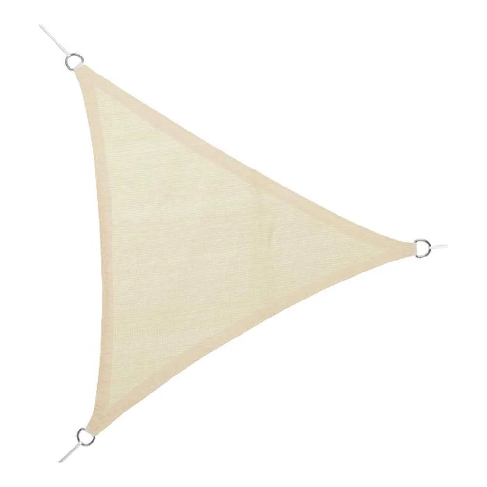 Toldo de vela triangular em hdpe bege 5 x 5 x 5 m