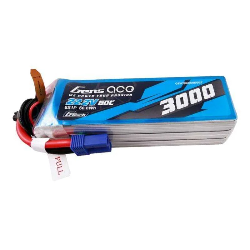 Gens Ace G-Tech 3000mah 22.2v 60c 6s1p Lipo Battery Pack With Ec5 Plug
