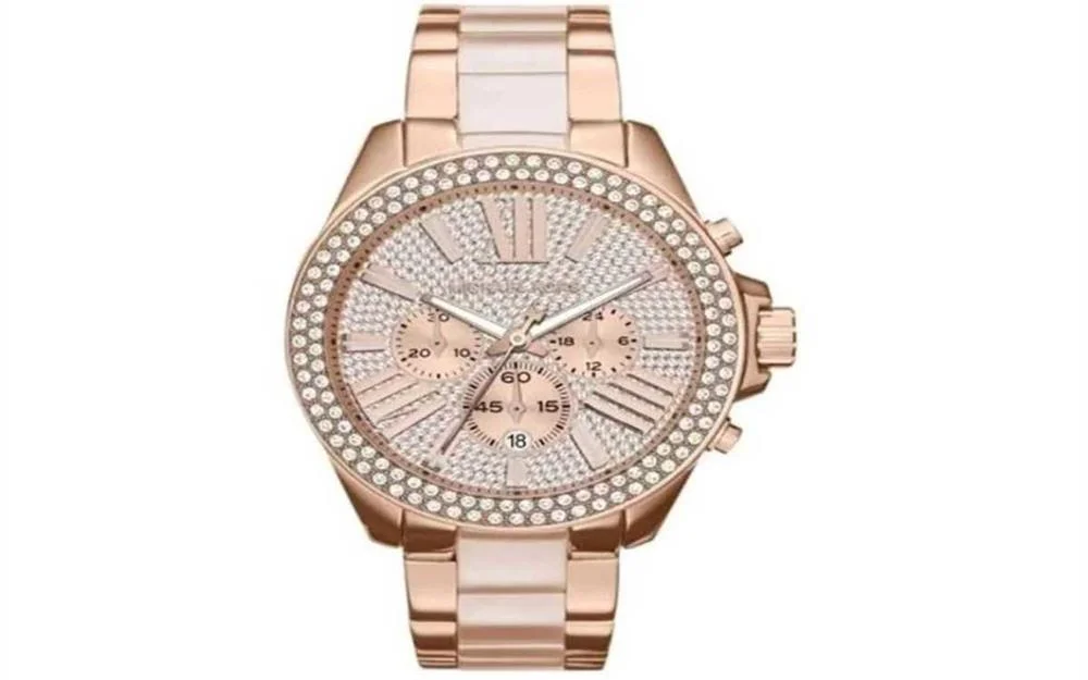 Relógio cronógrafo mulher Wren Crystal Pave Dial .