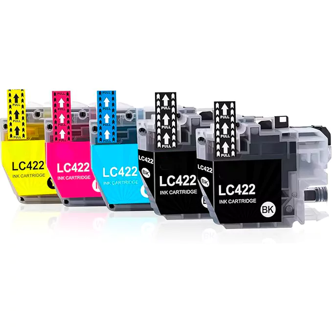 Conjunto 5 Tinteiros Compativeis Brother LC422 XL
