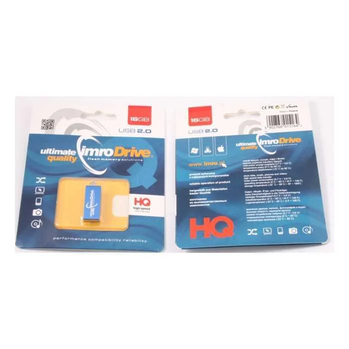 Imro Pendrive 16gb Usb 2.0 Edge Azul