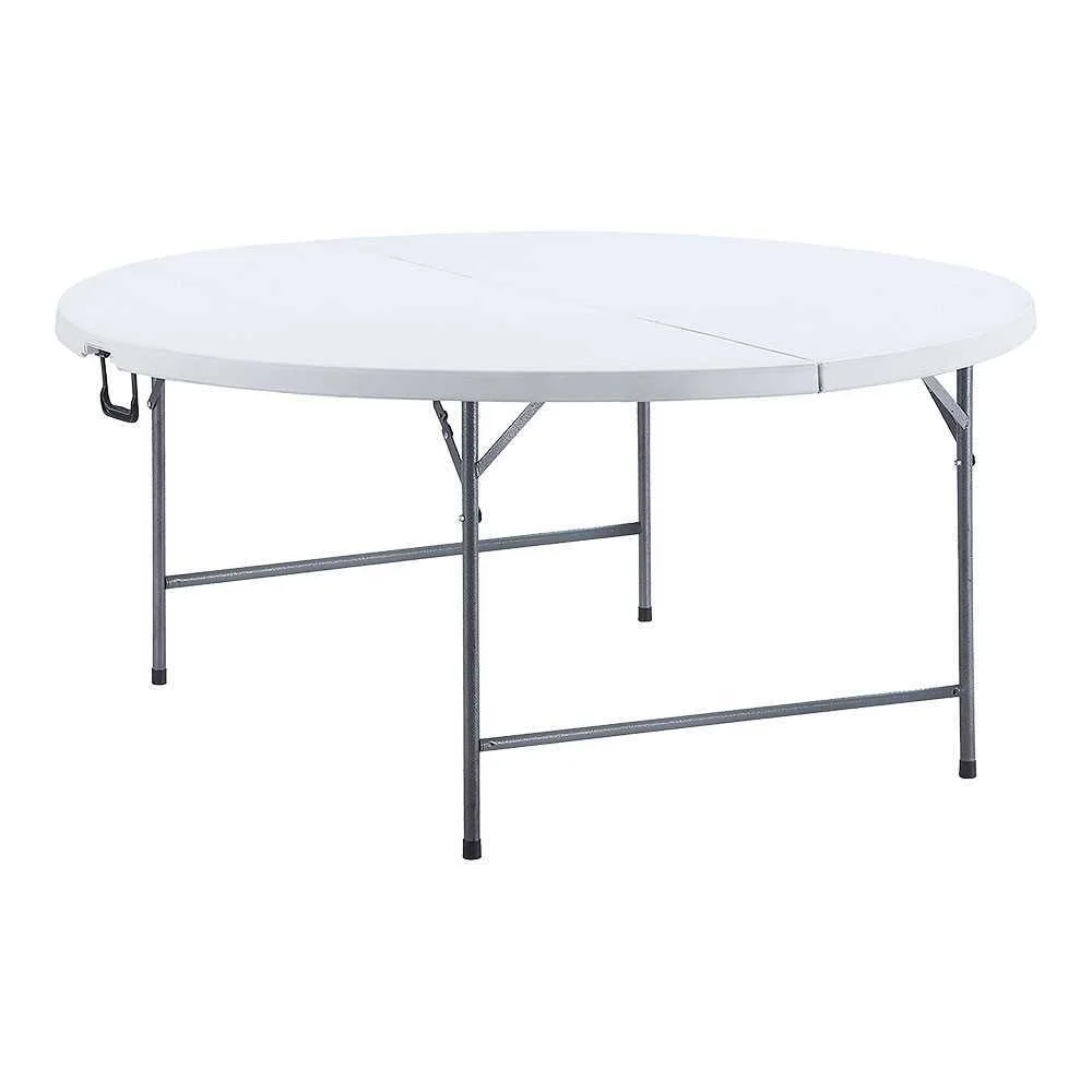 Taula Rodona Plegable, C&agrave;rrega M&agrave;xima 150 Kg. Material Pl&agrave;stic D'alta Densitat, Tub D'acer &Oslash;32 Mm, M