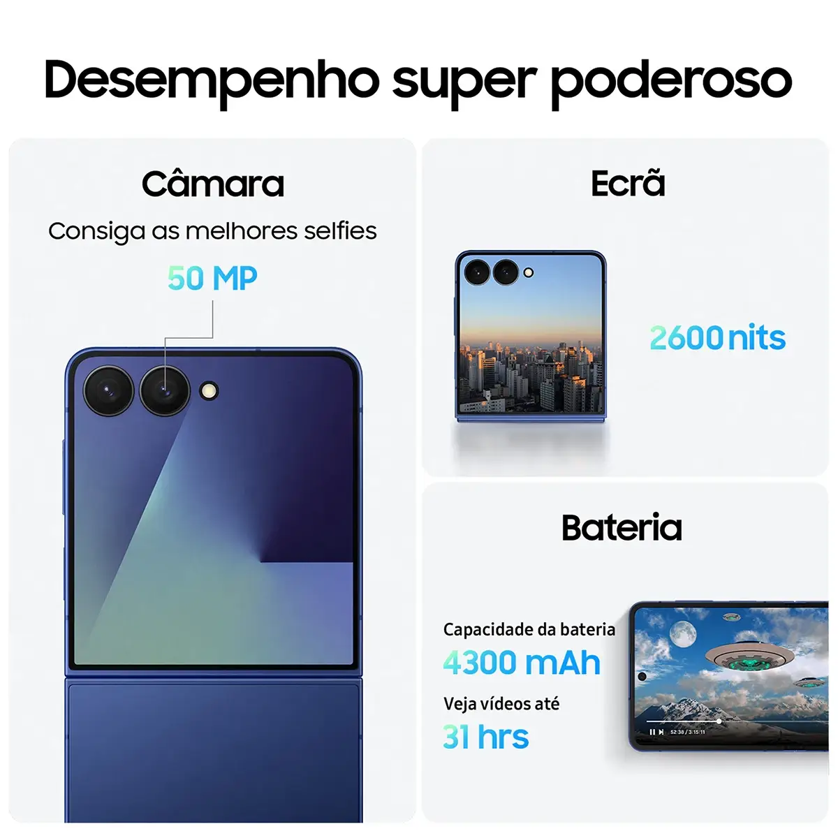 Smartphone Samsung Galaxy Z Flip7 12/512gb Preto Noturno