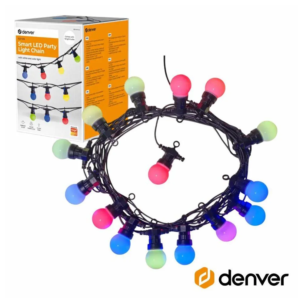 Corrente de Iluminação C/ Lâmpadas RGB 14m Wifi Tuya Denver