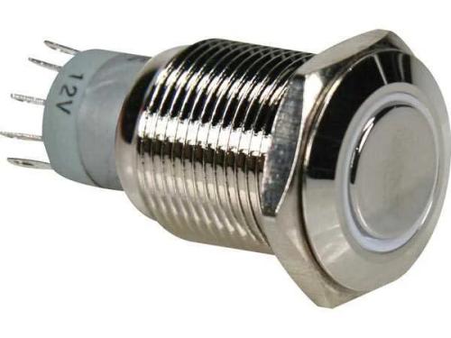 Round Metal Push Button Spdt 1no 1nc - White Ring