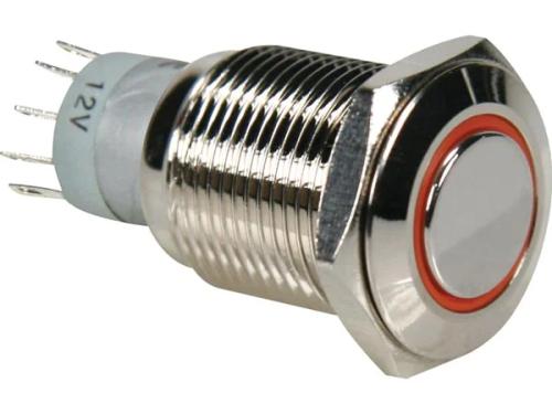 Round Metal Switch Spdt 1no 1nc - Orange Ring