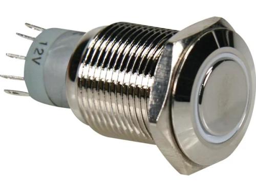 Round Metal Switch Spdt 1no 1nc - White Ring