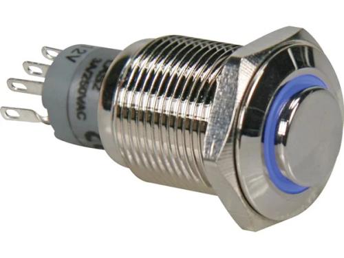 High Round Metal Switch Spdt 1no 1nc - Blue Ring