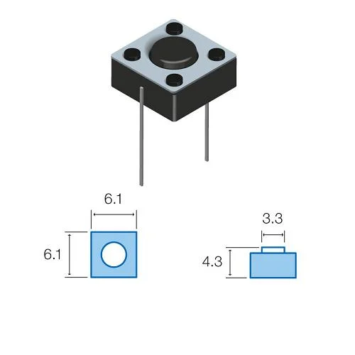 Pulsador De Tato Mini Vertical 2 Pinos 0.35Mm