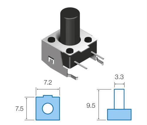 Pulsador De Tato Mini Horizontal 4 Pinos 6Mm