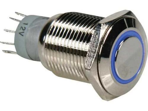 Round Metal Switch Spdt 1no 1nc - Blue Ring