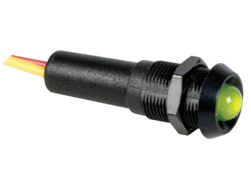 Lámpara LED Intermitente Verde 12v - Marco Negro
