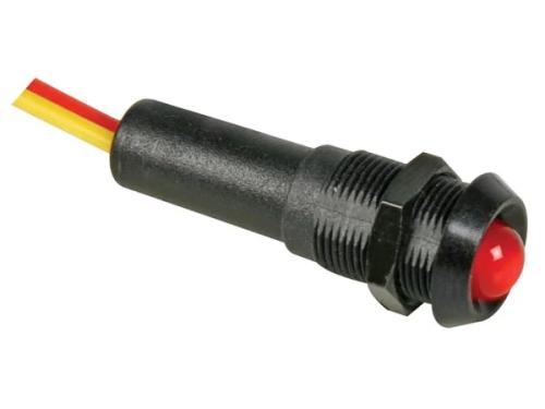 Lámpara LED Roja 12v - Marco Negro