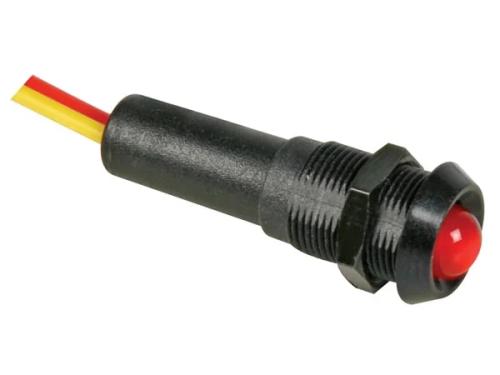 Lámpara LED Rojo 24v - Marco Negro