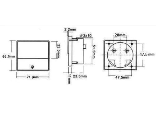 Analogue Voltage Panel Meter 50v Dc / 70 X 60mm