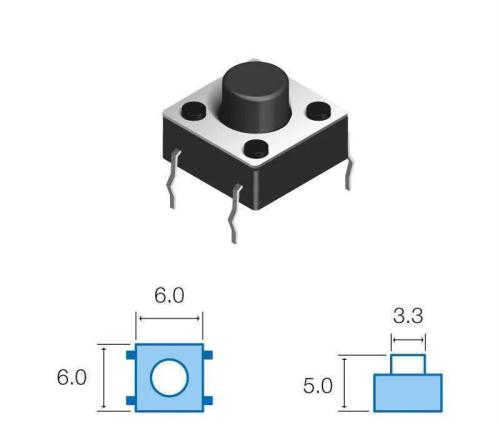 Pulsador De Tato Mini Vertical 4 Pinos 1.35Mm