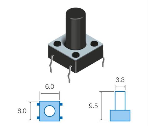 Sw066 Interruptor Tátil 6X6mm Alt:9.5mm = Krs06095