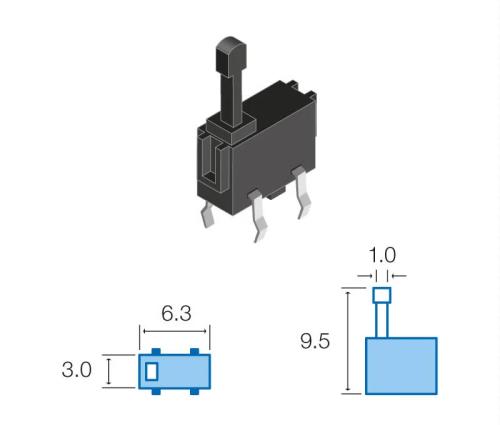 Interruptor Mini Pulsador Preto