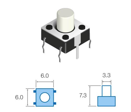 Interruptor Mini Pulsador Branco 3.5Mm