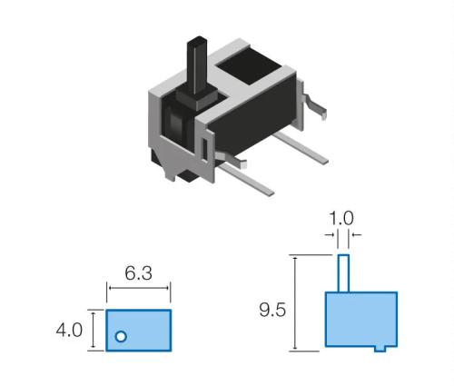 Interruptor Mini Pulsador Preto