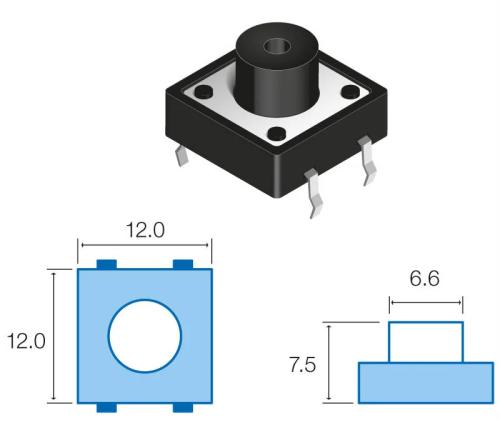 Pulsador De Tato Vertical 4 Pinos 3.6Mm