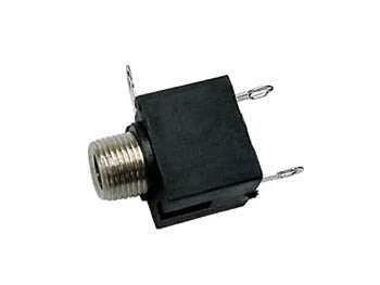 3.5mm Female Jack Connector - Chassis Mount Black Mono