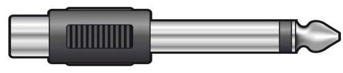 Adaptador Jack 6.3mm Mono Macho a Rca Hembra