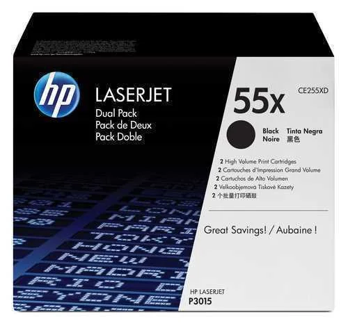 Hp Toner Cart. Ce255xd F?r Ljp3015 Black High Capacity (Twin Pack)