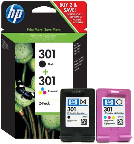 Tinteiro Hp 301 Preto + Tricolor - N9j72ae