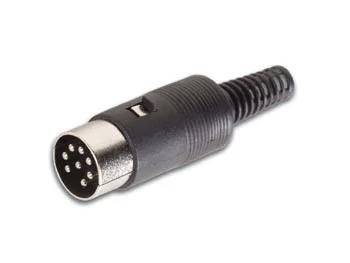 Male Audio Din Plug - 8p - Black