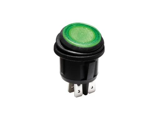 Green LED Illuminated Rocker Switch 2p Dpst /On-Off 12v